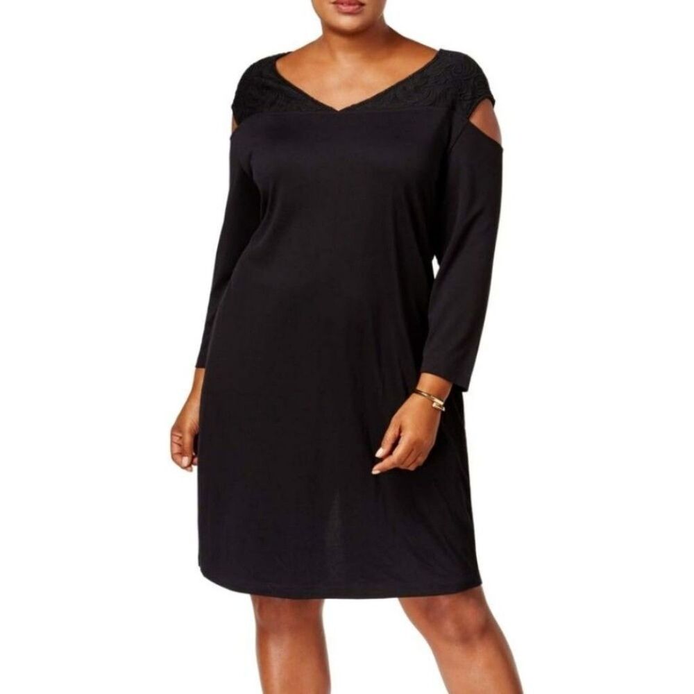 Love Scarlett Black Cold Shoulder Shift Dress Plus Size 2X NWT